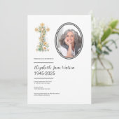Christelijk Bloemkruis Funeral Foto Kaart (Staand voorkant)