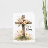 Christelijk bloemkruis Pasen blanco notitiekaart (Voorkant)
