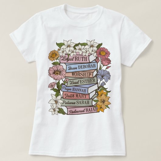 Christelijk Boho Shirt, Wildflower Bijbelvers Shir T-shirt (Design voorkant)