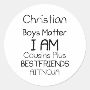 Christelijk Boys I Am Cousins Plus Beste Vrienden Ronde Sticker