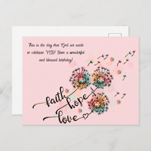 Christelijk briefkaart (Voorkant / Achterkant)