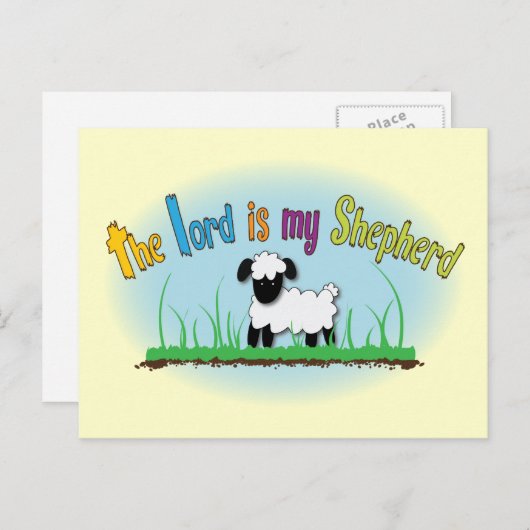 Christelijk briefkaart: De Heer is mijn herder Briefkaart (Voorkant / Achterkant)