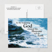 Christelijk Briefkaart, God Creëer, Oceaan, Religi Briefkaart (Voorkant / Achterkant)