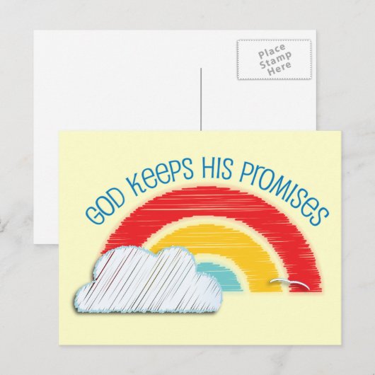 Christelijk briefkaart: God houdt zijn beloften in Briefkaart (Voorkant / Achterkant)