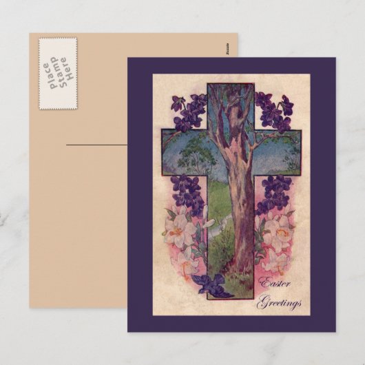 Christelijk Briefkaart voor dwars- en boomstructuu (Voorkant / Achterkant)