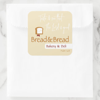 Christelijk Brood Logo | Bakkerij Cafe Gemeenschap Vierkante Sticker