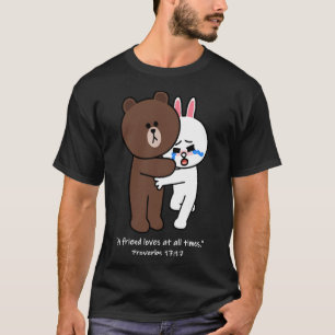 Christelijk bruin Beer Bunny Cony Rabbit A Friend T-shirt