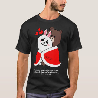 Christelijk bruin Beer Cony Bunny Rabbit Husband W T-shirt
