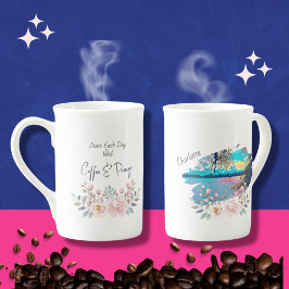 Christelijk cadeau | koffieofferte | bloem | lands porselein kop