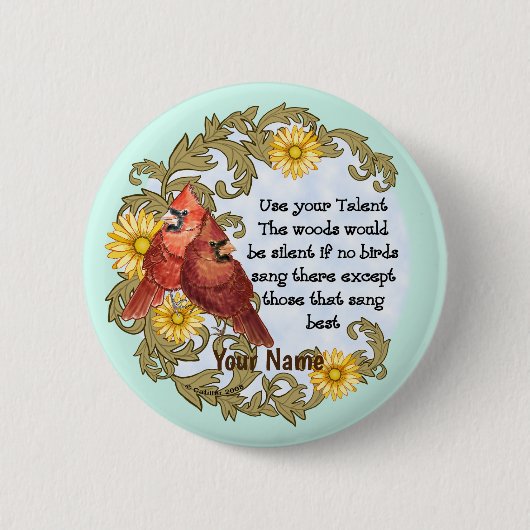 Christelijk Cardinals Talent Ronde Button 5,7 Cm (Voorkant)