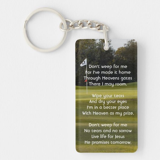 Christelijk Celebration Life Keepsake Golfen Sleutelhanger (Voorkant)