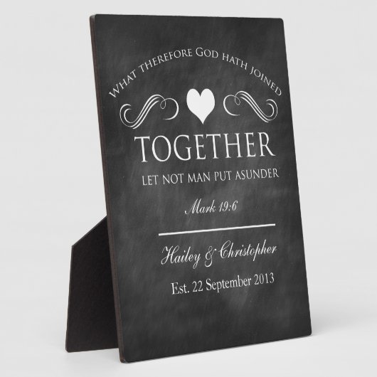 Christelijk Chalkboard Wedding Plaque Fotoplaat (Zijkant)