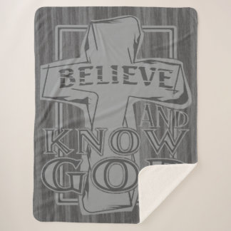 Christelijk Christuskruis in Steengrijs T-shirt Sherpa Deken