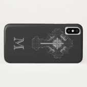 Christelijk chroomkleurig monogram Case-Mate iPhone case (Achterkant (horizontaal))