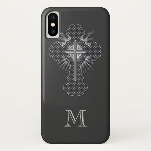 Christelijk chroomkleurig monogram Case-Mate iPhone case (Achterkant)