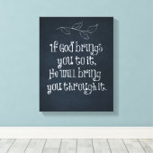 Christelijk citaat: Als God je erbij brengt Canvas Afdruk (Insitu (Houten vloer))