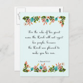 Christelijk citaat Art - 1 Samuel 12:22 Briefkaart (Voorkant / Achterkant)