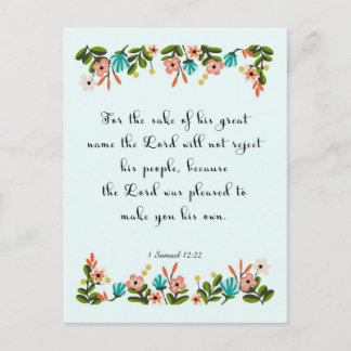 Christelijk citaat Art - 1 Samuel 12:22 Briefkaart