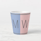Christelijk Citaat Blauw Roze Monogram Latte Mok (Voorkant)
