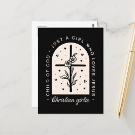 Christelijk citaat: een meisje dat van het kruis h briefkaart
