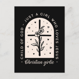 Christelijk citaat: een meisje dat van het kruis h briefkaart