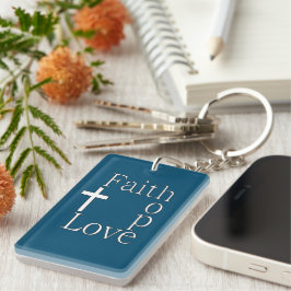 Christelijk citaat "Faith Hope Love" Sleutelhanger