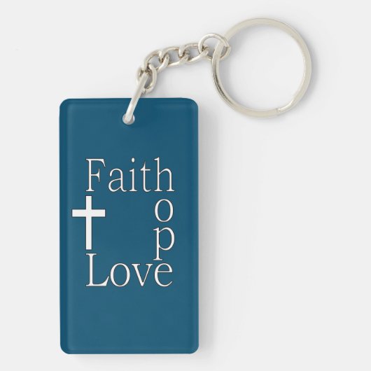 Christelijk citaat "Faith Hope Love" Sleutelhanger (achterkant)