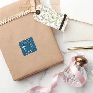 Christelijk citaat "Faith Hope Love" Vierkante Sticker