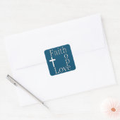 Christelijk citaat "Faith Hope Love" Vierkante Sticker (Envelop)