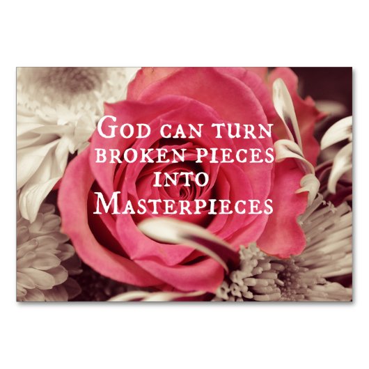 Christelijk citaat God kan gebroken stukken draaie Kaart (Voorkant)