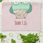 Christelijk citaat: Ik ben een Wie met Uil Theedoek (Gevouwen)