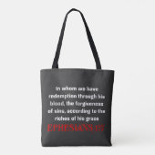 Christelijk citaat Jesus Blood Matters Bijbelvers Tote Bag (Achterkant)