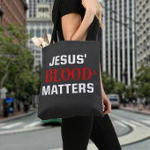 Christelijk citaat Jesus Blood Matters Bijbelvers Tote Bag