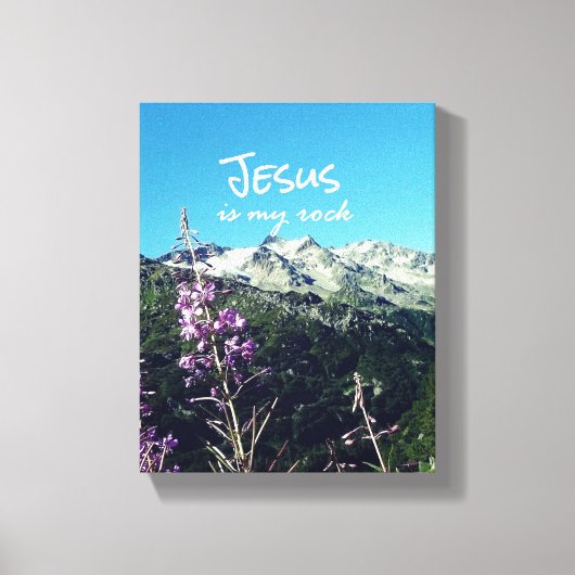 Christelijk citaat: Jesus is my Rock Canvas Afdruk (Voorkant)
