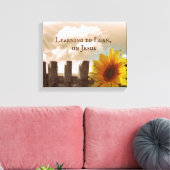 Christelijk citaat: Leren om op Jezus te leunen Canvas Afdruk (Insitu (Woonkamer))