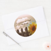 Christelijk citaat: Leren om op Jezus te leunen Ronde Sticker (Envelop)