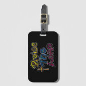 Christelijk citaat ‘Prijs de Heer’ op zwart Bagagelabel (Voorkant (verticaal))