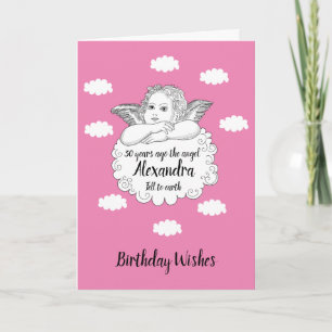 Christelijk Cloud Angel Happy 30th Birthday Pink Kaart
