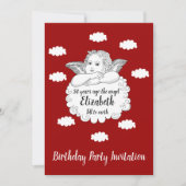 Christelijk Cloud Angel Happy 50th Birthday Red Kaart (Voorkant)