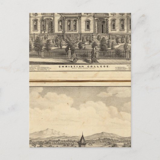 Christelijk College en Pacific Methodist College Briefkaart (Voorkant)