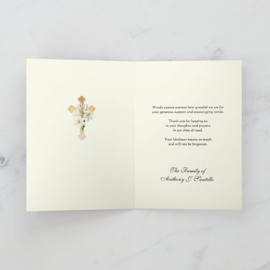 Christelijk condoleances begrafenis bedankt (Binnen)