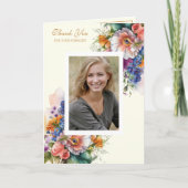 Christelijk condoleances Floral foto-waardering Bedankkaart (Voorkant)