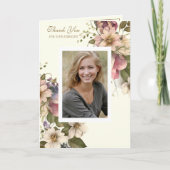 Christelijk condoleances Floral foto-waardering Bedankkaart (Voorkant)