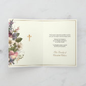 Christelijk condoleances Floral foto-waardering Bedankkaart (Binnen)