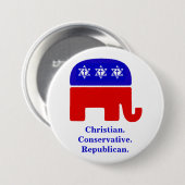 Christelijk. Conservatief. Republikein. Ronde Button 7,6 Cm (Voorkant /achterkant)