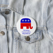Christelijk. Conservatief. Republikein. Ronde Button 7,6 Cm (In situ)