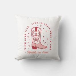 Christelijk Country Girl citeert Pink Cowgirl Boot Kussen