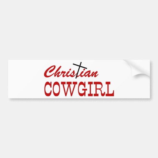 Christelijk Cowgirl Bumpersticker (Voorkant)
