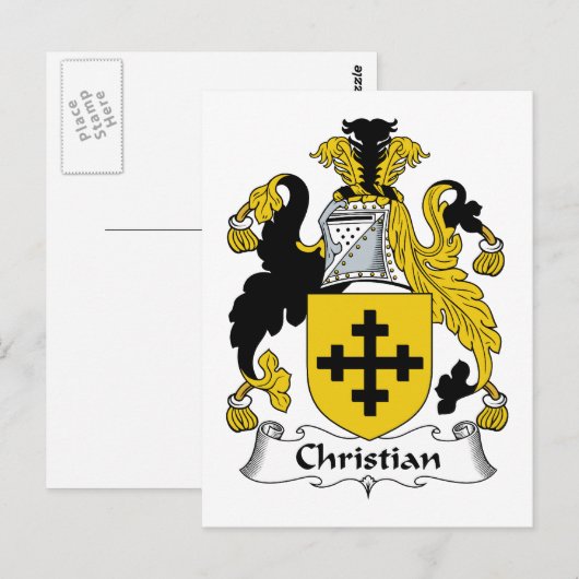 Christelijk CREST van de Familie Briefkaart (Voorkant / Achterkant)