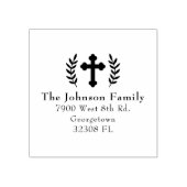 Christelijk Cross Custom Elegant Retour Adres Rubberstempel (Afrduk)